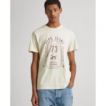 Camiseta Damien Pepe Jeans para Hombre Manga Corta Color Blanco Roto