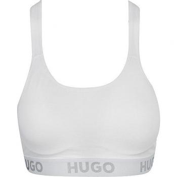 Hugo Sujetador Padded Sporty Blanco con diseño deportivo, acolchado, logo HUGO en color gris, talla XS
