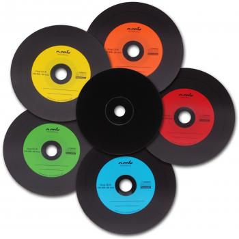 NMC - Vinilo CD-R (parte trasera de CD en negro, 700 MB, 25 unidades, CD virgen), varios colores