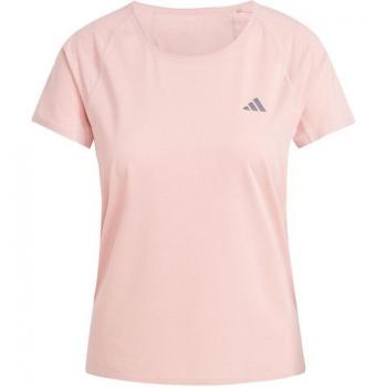 Camiseta de running adidas adizero para mujer color rosa, ligera, transpirable, con tecnología Climalite para control de humedad, diseño ajustado y costuras planas para mayor comodidad
