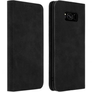 Funda tipo libro billetera vintage negra para Samsung Galaxy S8
