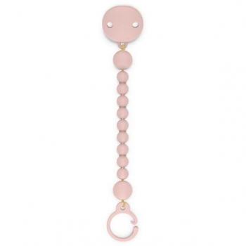 Suavinex Broche Pinza de Chupete con Cadena de Bolitas Silicona Colour Essence, +0 Meses, Nude