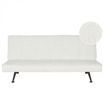 Sofá cama moderno convertible de madera maciza bouclé blanco sin reposabrazos Hasle