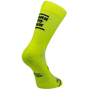 Sporcks Born To Run Yellow Sports Socks, Size S