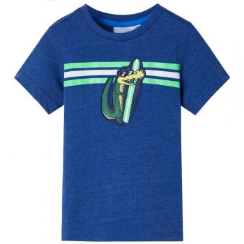 Camiseta infantil azul oscuro mélange 116