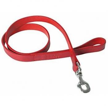 Correa de perro de cuero bicolor con bordes redondeados - 100 cm - roja Martin Sellier