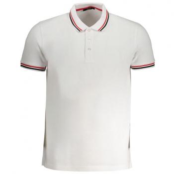 Cavalli Class White Cotton Polo Shirt - M, Male, Short Sleeve with Logo