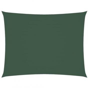 Toldo de vela rectangular de tela oxford verde oscuro 5x7 m