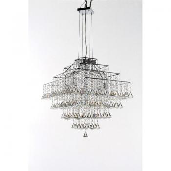 Lámpara colgante Parma Chrome 12 bombillas 72cm, cromo, diseño moderno, ideal para iluminación de espacios amplios
