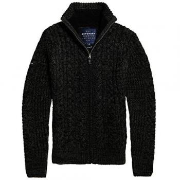 Superdry M61011DP, Jersey para Hombre, Negro