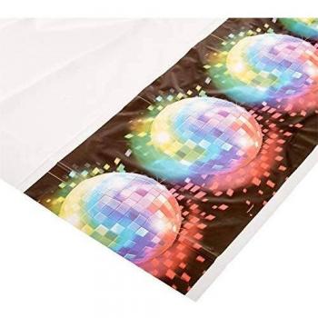 amscan Mantel plástico, de 137 x 260 cm, con Estampado de Bola de Discoteca.