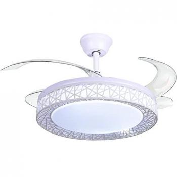 Ventilador de Techo NIDO Blanco con Aspas Retráctiles, 72W LED (3000K, 4000K, 6000K), Dimensiones: Al.35xP.108/50cm, Motor