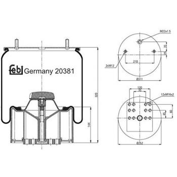 Fuelle de suspensión neumática FEBI BILSTEIN 20381