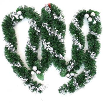 Guirnalda espumillón clásica Plateada de plástico para decoración navideña Christmas - LOLAhome