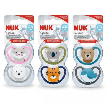Chupeta Nuk Space de Silicona 6-18 Meses - 2 Piezas
