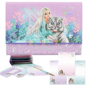 Depesche TOPModel Fantasy Tiger 12708 - Carpeta abanico con papel de carta, 24 folletos en 3 diseños y sobres