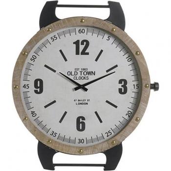 Reloj de Pared Hierro MDF Blanco (52 x 5 x 60 cm)