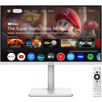 Monitor Inteligente MSI Modern MD272UPSW 27 4K UHD 60 Hz Blanco con Google TV, Altavoces Integrados y USB-C