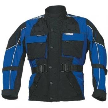 Roleff Chaqueta de Motorista para Niños Racewear, Negro/Azul, XXL/164