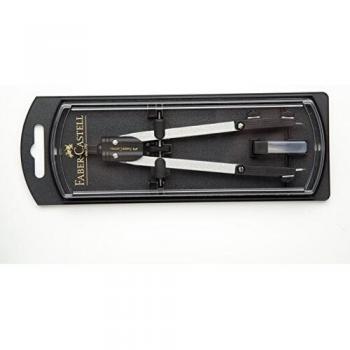 Faber-Castell - Compás de ajuste rápido con tornillo central, articulaciones en ambos brazos y accesorios de recambio