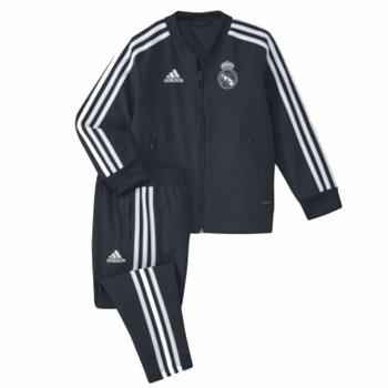 adidas Real Madrid - Mono Unisex para niño, Tech Onix, Negro/Core White/Tech Onix F12/Core White, 5-6A