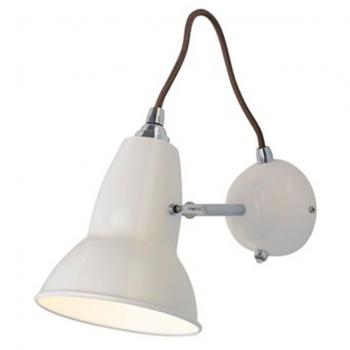 Aplique de pared Anglepoise Original 1227, color blanco lino con cable gris