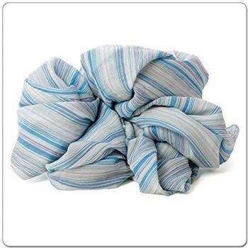 Venchi Darcy - propósito tela de muselina puro, talla XL, color: azul/blanco