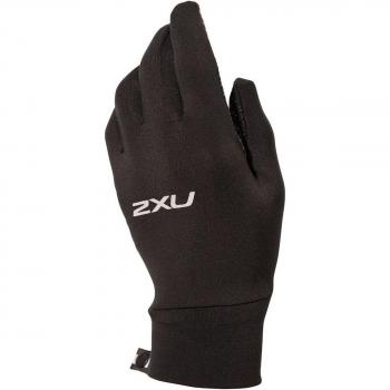 2XU Unisex Run Gloves, Size S, Black/Silver