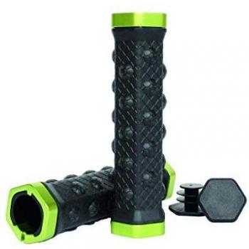 RYMEBIKES Puño para bicis Cierre Hexagonal - Goal - Verde