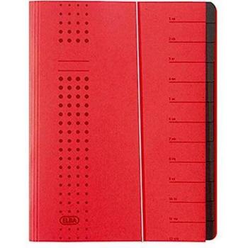 Carpeta Archivadora ELBA Chic A4, 12 Compartimentos, Cartón Rojo