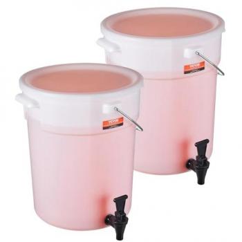 VEVOR 5 Gallon Beverage Dispenser with Spigot Lid - Plastic Juice and Iced Tea Party Drink Dispenser (2-Pack)
