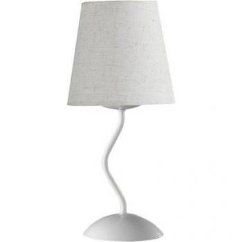 Lámpara de mesa MARGOT Metal, Tela Blanco, pantalla cónica redonda, blanca