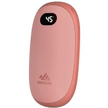 Unigear Calentador de Manos Recargable - Reutilizable Portable Electrónico Calienta Manos 5200mah USB Banco de Energía Calor 35-55°C y Digital Pantalla, para Raynauds, Exterior, Camping, Senderismo