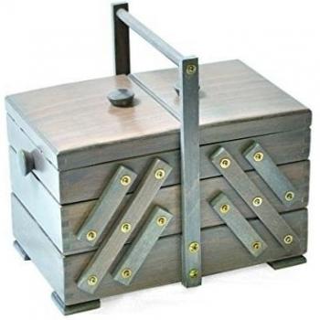 Aumueller - Costurero (Madera de álamo, 30 x 18 x 26 cm), Color Gris Envejecido