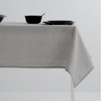 Mantel Antimanchas Liso de Algodón Combinado Loira Gris 140x300 cm
