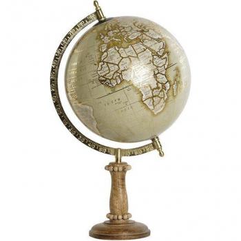Globo terráqueo PVC metal 24x20x38 collar marrón