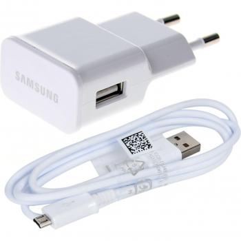 Original Blanco 2000 mAh (2 Amp) Samsung USB Micro 2 Pin Cargador de Red Empaquetado Granel Apto para Samsung Galaxy Tab E 9.6
