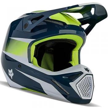 Casco de Cross FOX V1 Flora MIPS Índigo Oscuro/Azul Amarillo