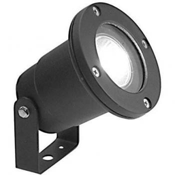 Foco Halógeno Papillon IP54 Jardín Con Soporte Negro