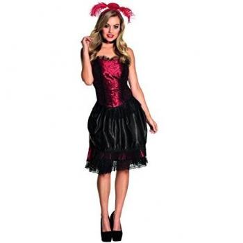 Boland-BOL83520 Chica Saloon West Disfraz Mujer, Color Negro Rojo, S