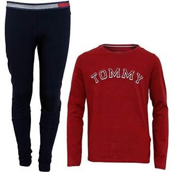 Tommy Hilfiger Niños De Manga Larga Tommy Logo Jersey Pijama, Azul/Rojo De 12 A 14 Años