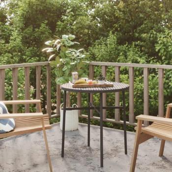 vidaXL Black Poly Rattan Tea Table 45 cm
