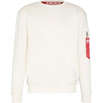 Alpha Industries Dragon Embroidered Sweatshirt - Jet Stream White, Men's Size S