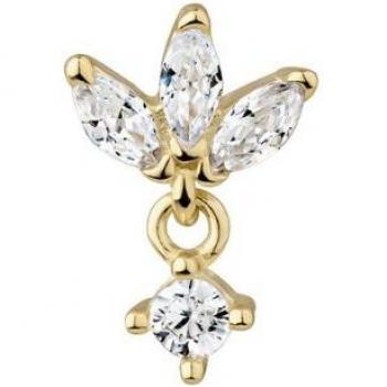 Piercing tragus Earcandy Sigrid de plata bañado en oro 18k