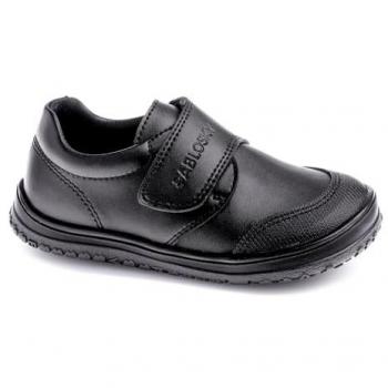 Bluchers Colegiales Pablosky para Niños con Cierre Adherente, Color Negro, Tecnología Leader-Tech