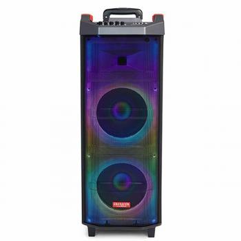 Aiwa KBTUS-710 Altavoz Trolley Bluetooth con Karaoke, 90W RMS, 700W Potencia de Pico, Iluminación LED, Incluye 2 Micrófonos Inalámbricos