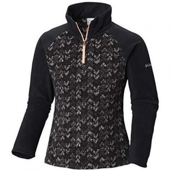Columbia Girls Fleece Pullover Glacial II Fleece Print Half Zip, Größe:L, Farbe:Black Arrows Print