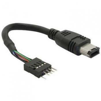 Cable FireWire A 6 Pines Macho a Conector Header 0,16 m 400 Mbps Negro