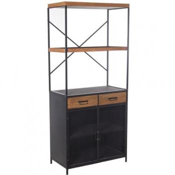 Estantería Alexandra House Living Marrón Negro Metal 80 x 180 x 40 cm