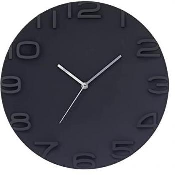 Reloj de Pared Moderno 3D Negro Ø34.5cm